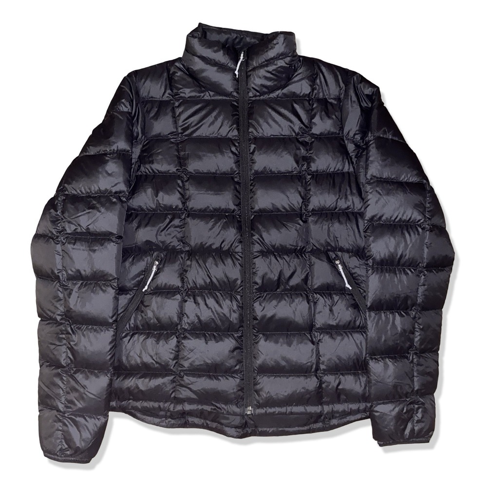 REI Goose Down Puffer Jacket Womens M Black Insulated Full Zip 80% Fill